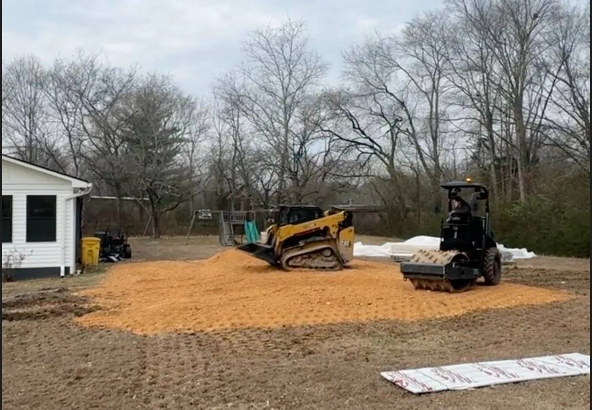 Graded and compacted building pad ready for construction in Franklin, TN